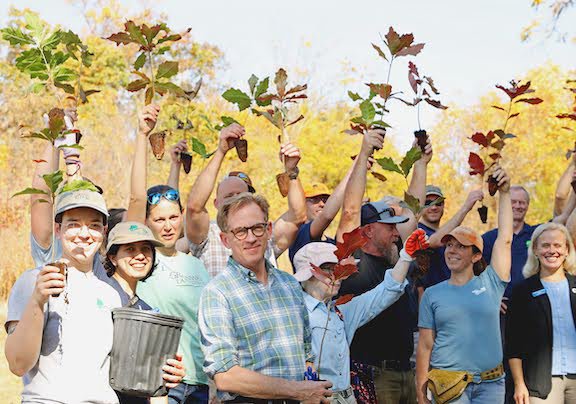 Partner organizations come together to plant the 50,000th tree. Photo courtesy of Yvonne Kunz for the Sourland Conservancy .JPG